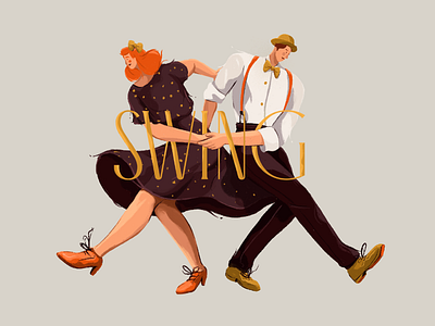 April 29th: International Dance Day dance epicdays illustration painting procreate swing vintage font