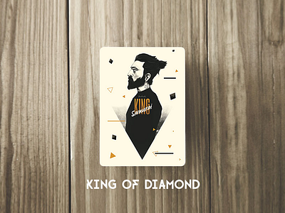 Dribbble2 card diamond game graphic design hipster illustration king samourai