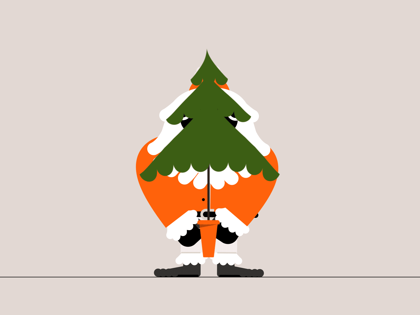 December 25th: Santa Yeti 2022 character cute illustration motion graphics santa yeti