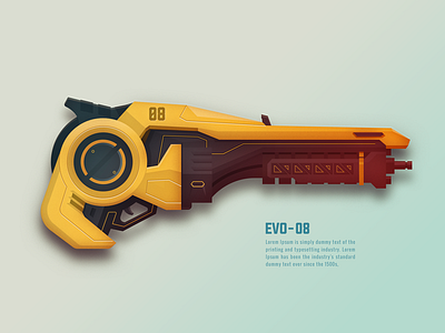 Evo 08 armory card design eight game gun illustration meca mecanic