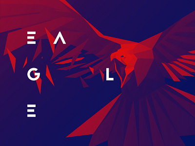 Eagle card design diamond eagle flat graphic illustration lowpoly wip