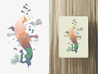 Mermaid card game club design illustration illustrator mermaid style