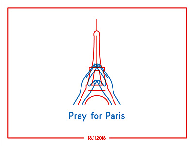 Pray For Paris design designoneday illustration line paris prayforparis