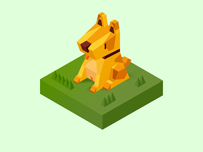 Day1 bonus : Hecktor - the Hound challenge cute dog illustration isometric low poly zodiac