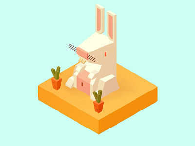 Day 4: Bonnie - the Bunny challenge cute illustration isometric low poly rabbit zodiac