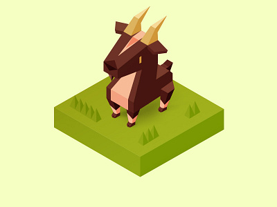 Day 5: Gloria - the Goat challenge cute goat illustration isometric low poly zodiac