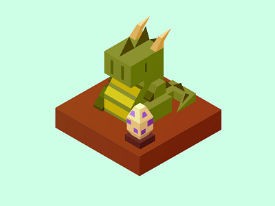 Day 6: Diego - the Dragon challenge cute dragon illustration isometric low poly zodiac
