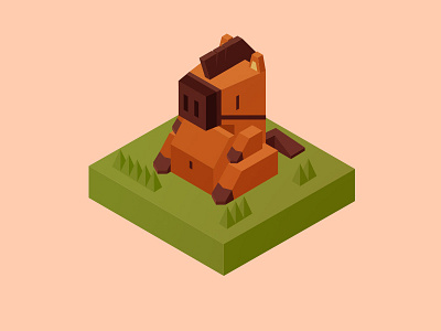 Day 7: Harry - the Horse challenge cute horse illustration isometric low poly zodiac