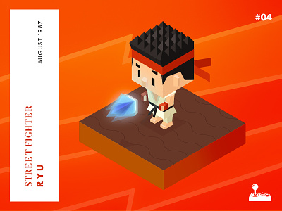 Year 1987: Shit! It's too late.... arcade challenge character game hadouken illustration isometric low poly ryu street fighter