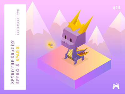 Year 1998 : Lovely friendship challenge character cute game illustration isometric low poly playstation retro sparx spyro
