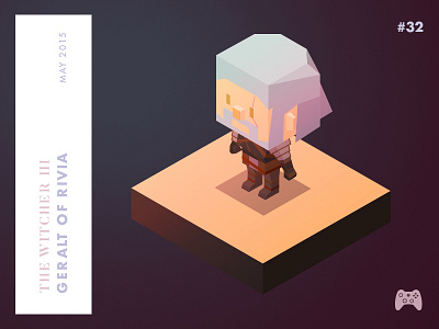 Year 2015 : Witcher III challenge character game geralt illustration isometric low poly witcher