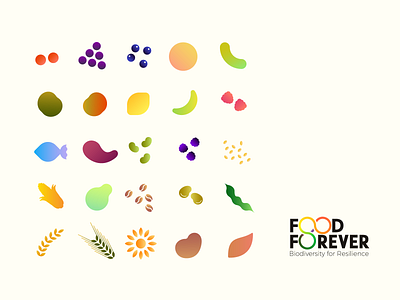 Food Forever - icons shapes & colours