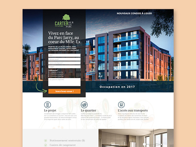 Real Estate Landing Page conversion design landing page montreal real estate site web website