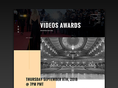 Homepage Concept - Award Show award desiginspiration design homepage ui uidesign ux videos webdesign