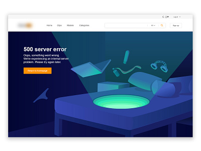 500 Error Page Design Concept 500 design error illustration ui ux