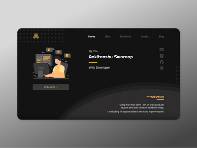 Portfolio/Blog Website app design desktop minimal ui ux web webdesign website website design