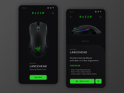 Razer Store Redesign app branding clean dark design ecommerce minimal minimalist mobile modern razer tech ui