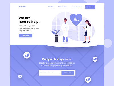 Landing Page - Medical clinic covid 19 hospital illustration landing landing page landingpage logo design medical medicine medicine logo signup test testing ui uiux website