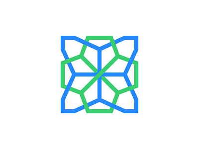 Double Interlaced Star bohemian branding colorful design flat logo minimal vector