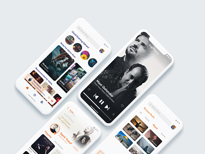 Muzik Mobile App For Android & IOS adobexd android app dailyui figma framer graphic design illustration invision ios app minimal mobile app podcast app