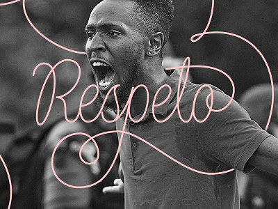 Respeto hand written lettering pink respect script typography