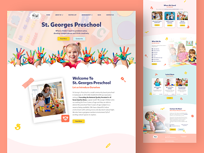 Preschool Website - Landing Page UI Design - Devs Melbourne adobe xd landing page ui ui ux ui design web design website design