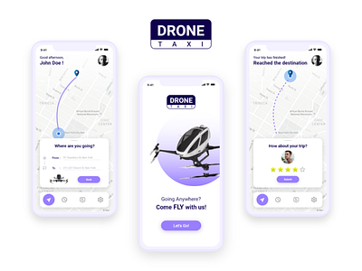 Drone Taxi - Mobile App UI Design