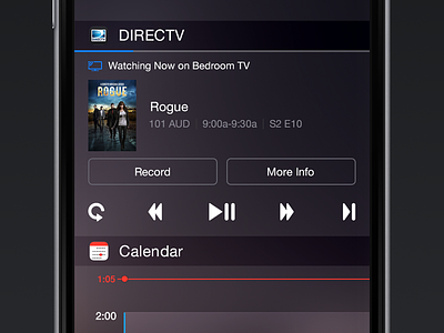 DIRECTV iOS8 Widget buttons control directv ios8 record remote television tv ui widget