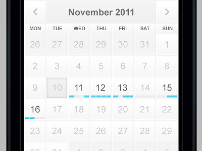 Mobile Calendar acquisition appointment blue calendar clean flow ios minimal mobile order retina scheduler ui white