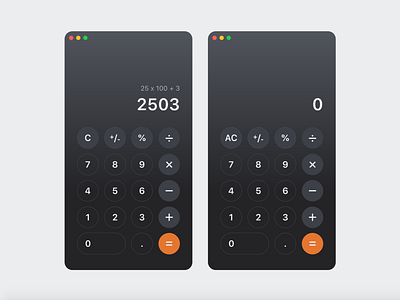 Calculator Mac OS App - Daily UI 004