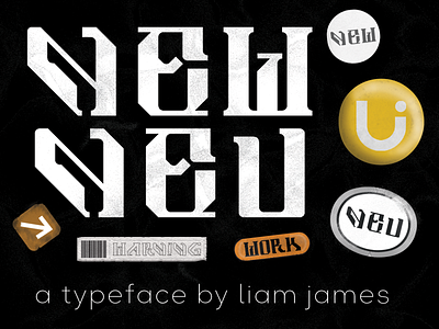 newneu blackletter design font gothic illustration new sticker typeface typography