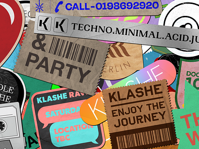 Klashe Records Sticker berlin logo music paste rave sticker sticker design techno texture