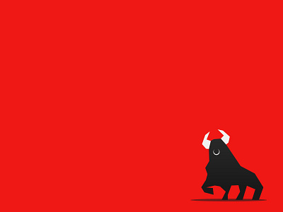 Abstract Bull abstract brand bull flat illustration logo red