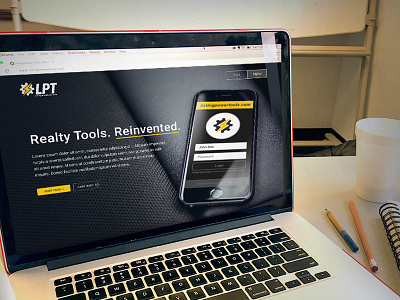 Landing Page Concept - Listing Power Tools black digital landing page print realty ui ux web yellow