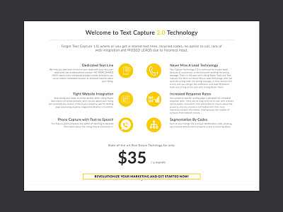 Text Capture 2.0 css design estate html landing page product real technology web website