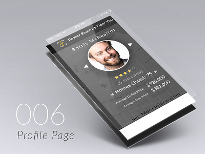 Dribbble UI Challenge - Day 6 (profile page) app daily house interface page profile rating reltor ui ux