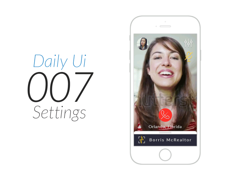 Dribbble UI Challenge - Day 7 (Settings) animation app camera chat daily estate real realtor settings ui ux