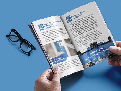 Late Night Real Estate Guide blue estate flat magazine mockup print publication real realestate spread