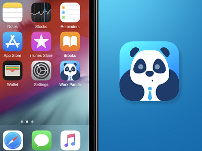 Work Panda iOS icon app appicon branding design flat icon illustration ios logo ui ux web