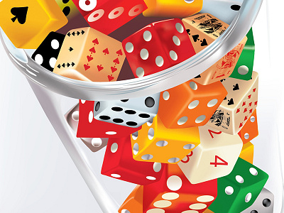 Cup Of Dice | Vector Illustration