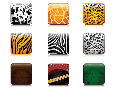 Animal Print Vector Buttons