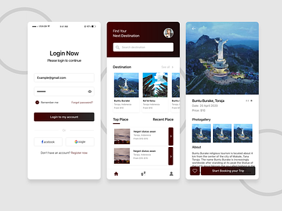 #Exploration: Concept App Tourism Explore Toraja - UI Design burake