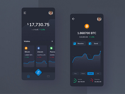 Crypto Wallet App Dark Mode