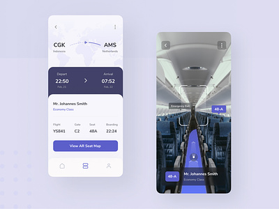 Airplane AR Navigation app app design art augmented reality boarding pass clean icon interface ios minimal mobile plane ui ui design user interface ux ux design