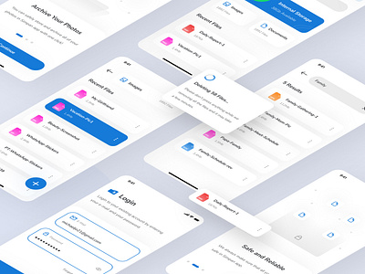 Simpan - File Manager App UI Kit app app kit application blue clean file file manager interface kit management manager product simpan sleek template ui ui kit ui8 uiux ux