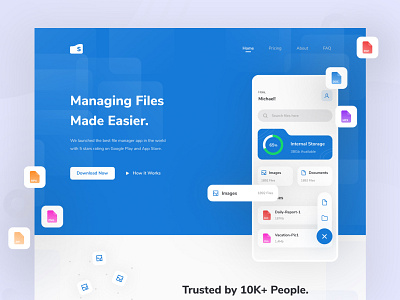 Simpan - File Manager App Landing Page