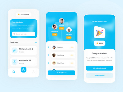 Cizo - Quiz App UI KIt app app design blue cizo clean design elearning interface minimal mobile modern quiz quiz kit ui ui design ui kit ui kits ui8 ux ux design