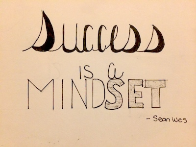 Success illustration lettering quote