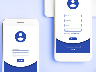 Login Form MobileApp app blue design flat login minimal mobile mobile design typography ui uidesign ux uxui