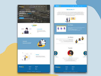 WebDesign--Unofficial Sinau blue carousel design flatdesign illustration login minimal responsive typography ui uiux uiuxdesign ux uxdesign webdesign website yellow